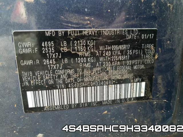 4S4BSAHC9H3340082 фото 2
