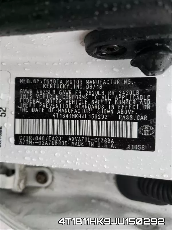 4T1B11HK9JU150292 фото 2