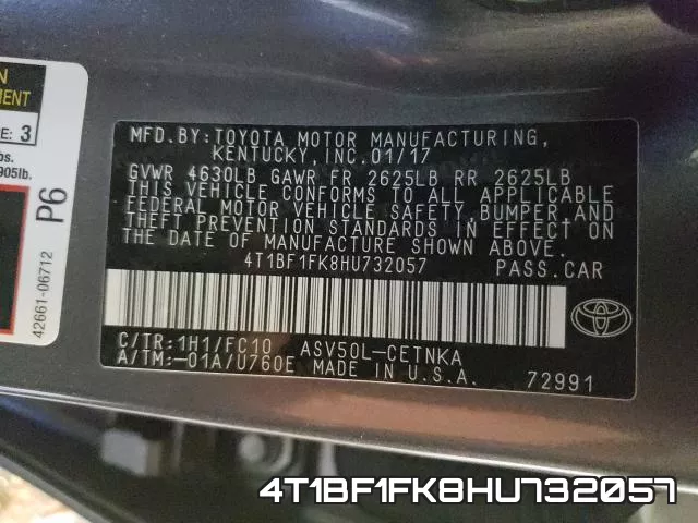 4T1BF1FK8HU732057 фото 2
