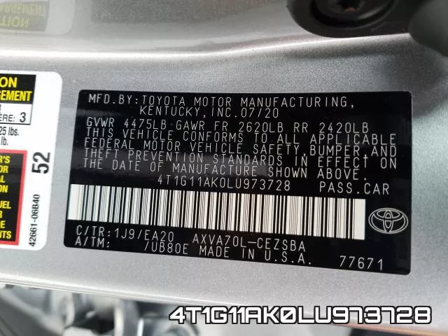 4T1G11AK0LU973728 фото 2