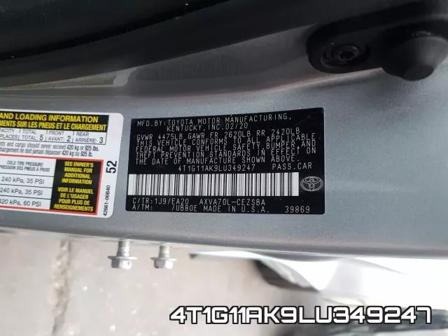4T1G11AK9LU349247 фото 2