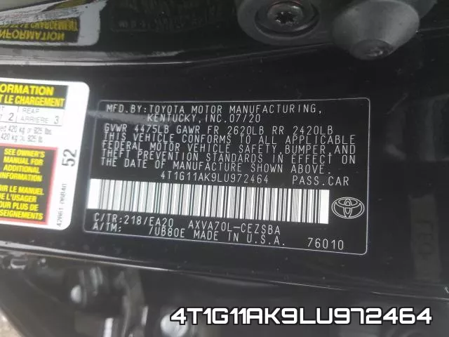 4T1G11AK9LU972464 фото 2
