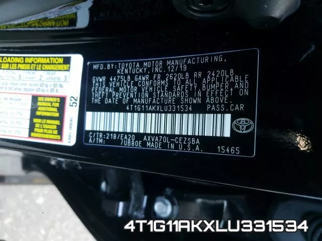 4T1G11AKXLU331534 фото 2