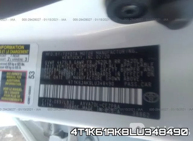 4T1K61AK8LU348490 фото 6