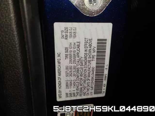 5J8TC2H59KL044890 фото 2
