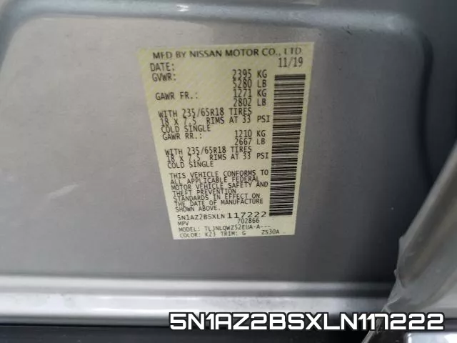 5N1AZ2BSXLN117222 фото 2