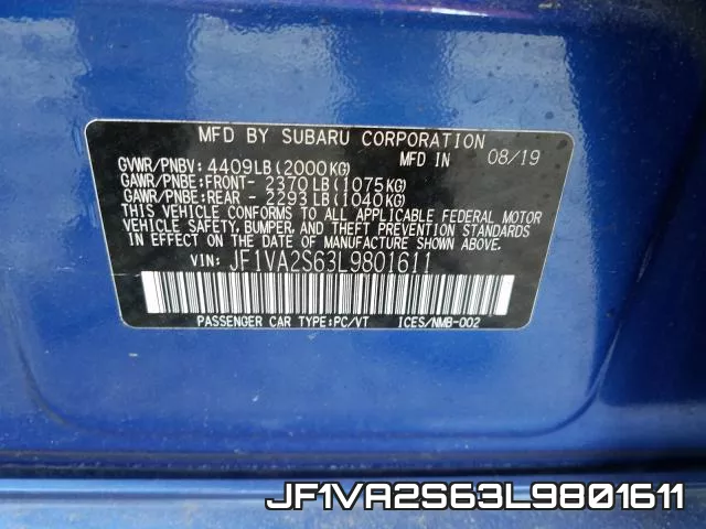 JF1VA2S63L9801611 фото 2