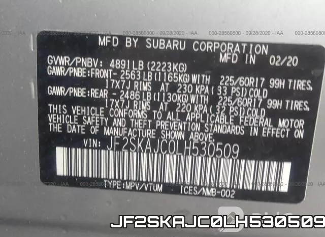 JF2SKAJC0LH530509 фото 10
