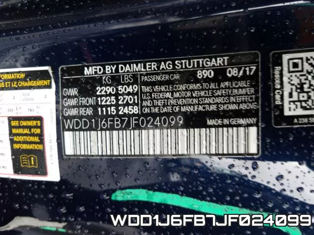 WDD1J6FB7JF024099 фото 2