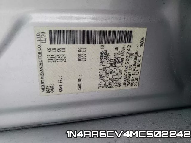 1N4AA6CV4MC502242 фото 2