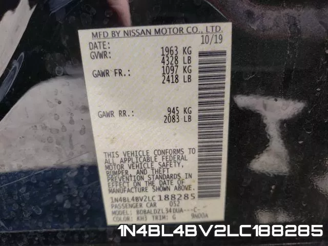 1N4BL4BV2LC188285 фото 2