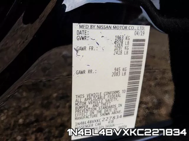 1N4BL4BVXKC227834 фото 2