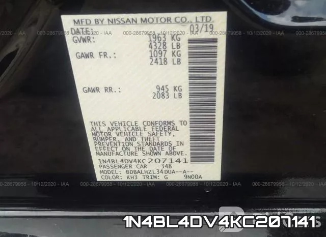 1N4BL4DV4KC207141 фото 10