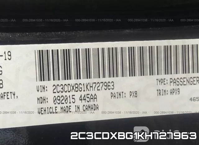 2C3CDXBG1KH727963 фото 8