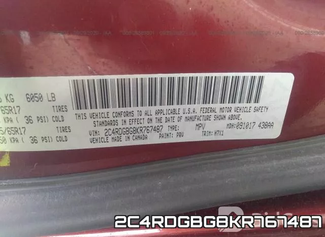 2C4RDGBG8KR767487 фото 10