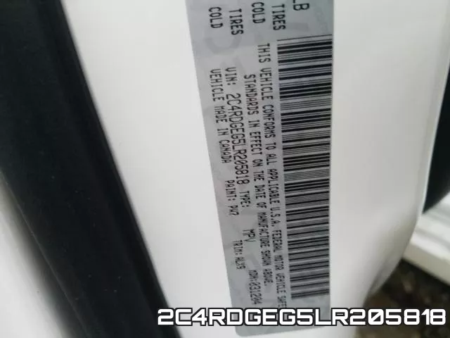 2C4RDGEG5LR205818 фото 2
