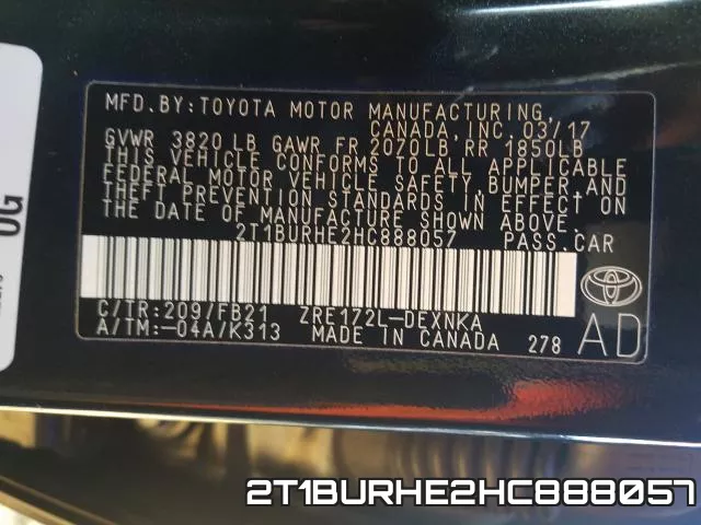 2T1BURHE2HC888057 фото 2