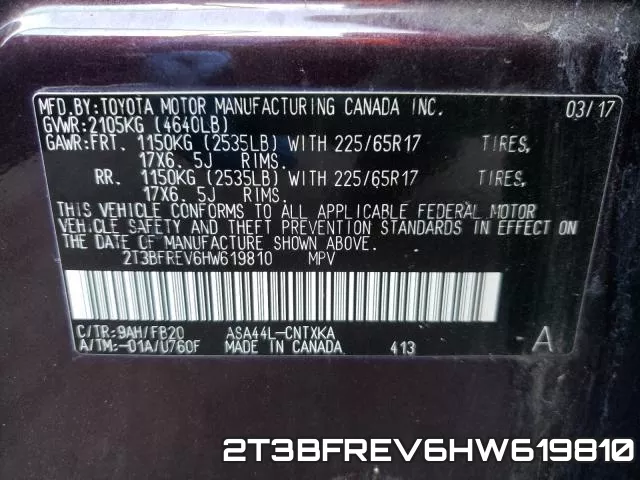2T3BFREV6HW619810 фото 2