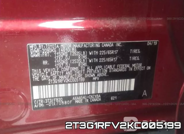 2T3G1RFV2KC005199 фото 10