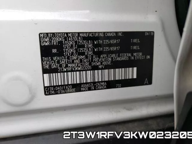 2T3W1RFV3KW023205 фото 2