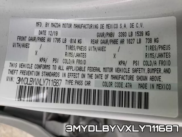 3MYDLBYVXLY711687 фото 2