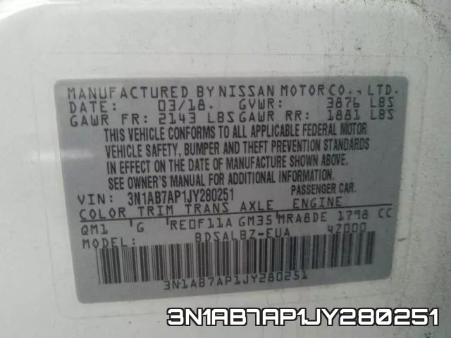 3N1AB7AP1JY280251 фото 2
