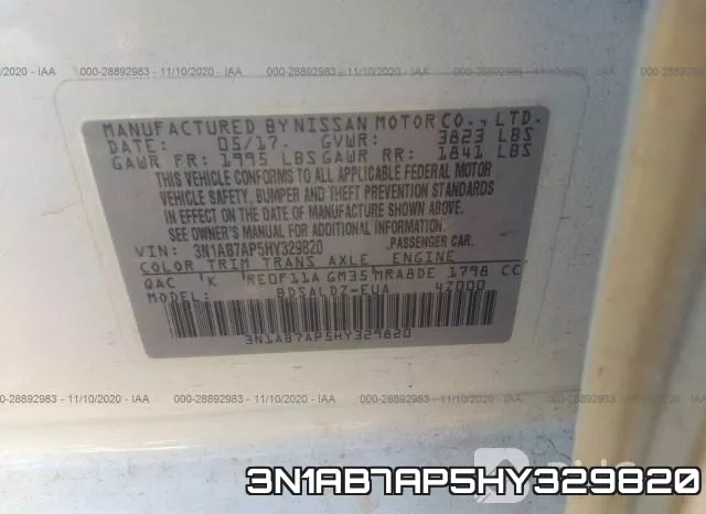 3N1AB7AP5HY329820 фото 10