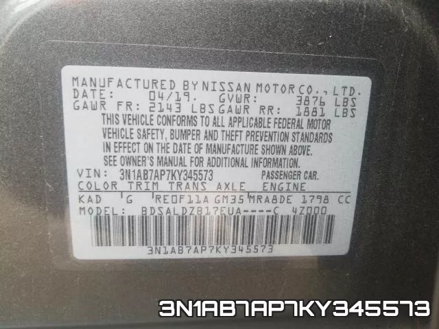 3N1AB7AP7KY345573 фото 2