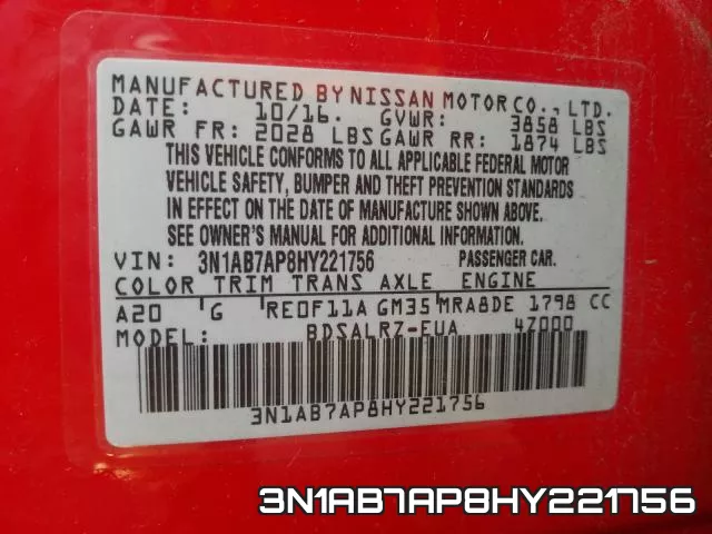 3N1AB7AP8HY221756 фото 2