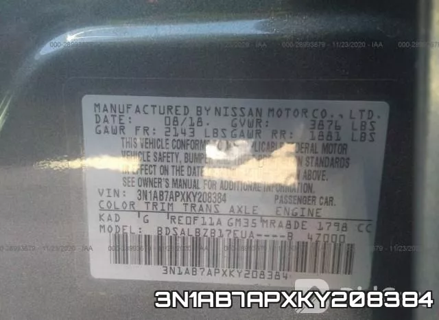 3N1AB7APXKY208384 фото 10