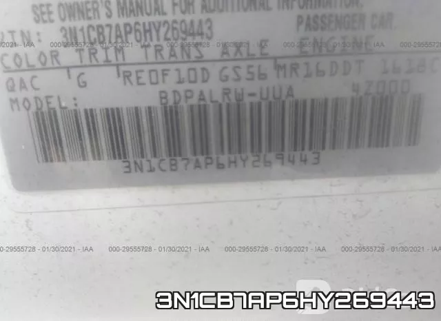3N1CB7AP6HY269443 фото 10