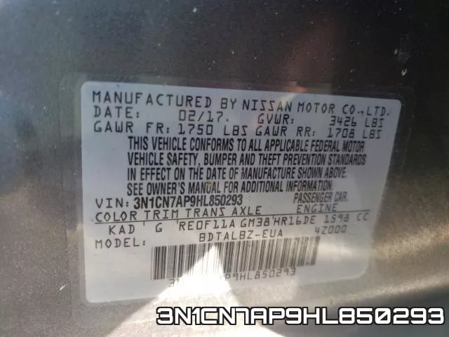 3N1CN7AP9HL850293 фото 2