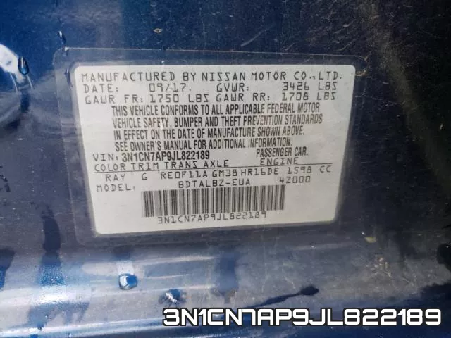 3N1CN7AP9JL822189 фото 2