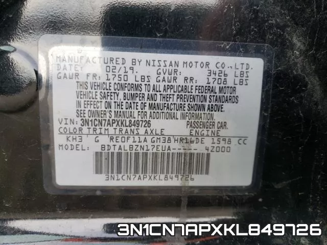3N1CN7APXKL849726 фото 2