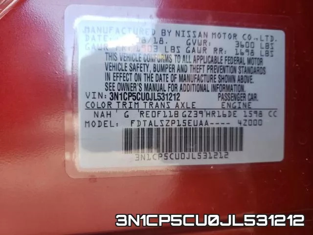 3N1CP5CU0JL531212 фото 2