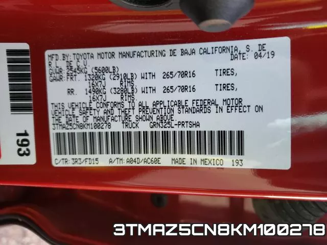 3TMAZ5CN8KM100278 фото 2