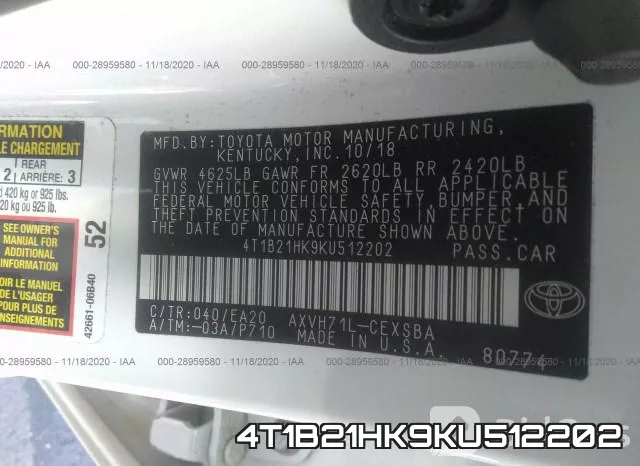 4T1B21HK9KU512202 фото 10