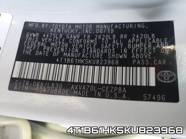 4T1B61HK5KU823968 фото 2