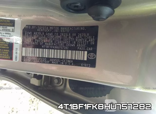 4T1BF1FK8HU757282 фото 10