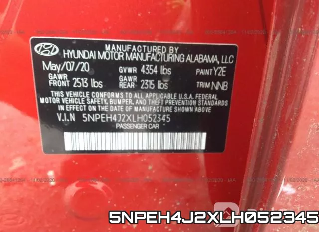 5NPEH4J2XLH052345 фото 9