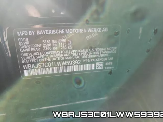 WBAJS3C01LWW59392 фото 2
