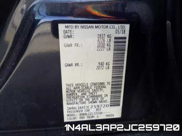 1N4AL3AP2JC259720 фото 2