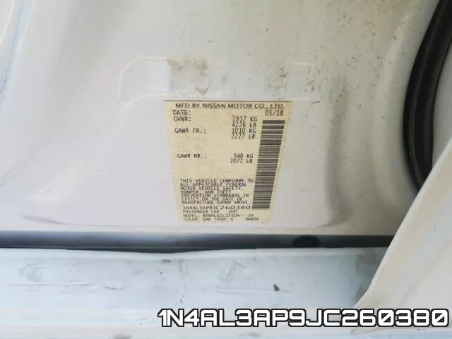 1N4AL3AP9JC260380 фото 2