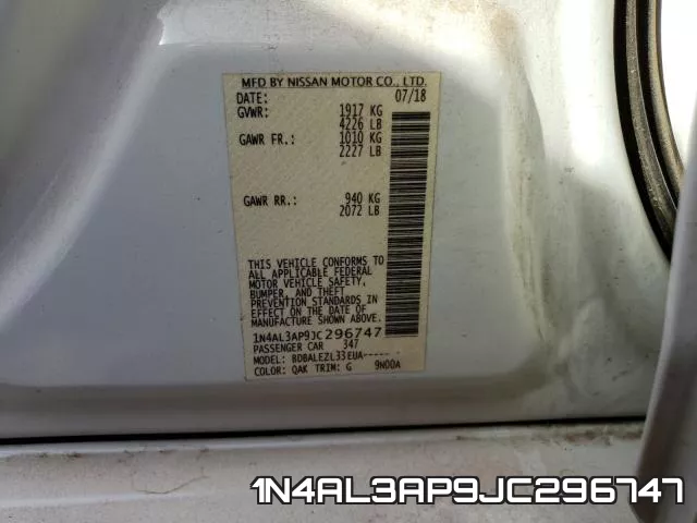 1N4AL3AP9JC296747 фото 2