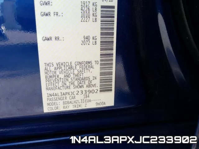 1N4AL3APXJC233902 фото 2