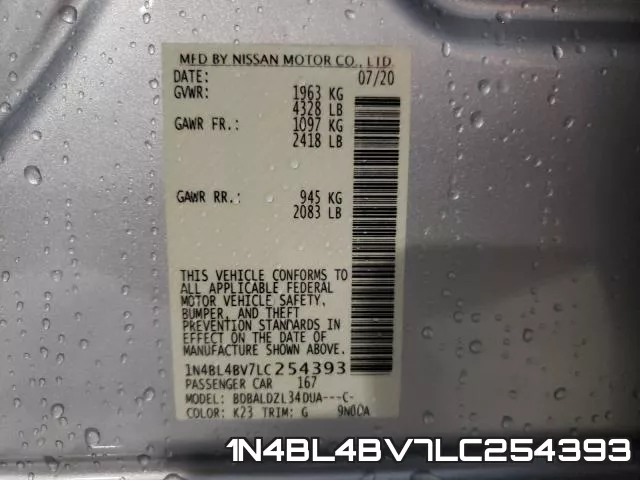 1N4BL4BV7LC254393 фото 2