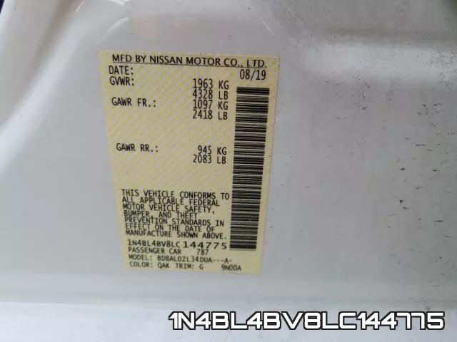 1N4BL4BV8LC144775 фото 2
