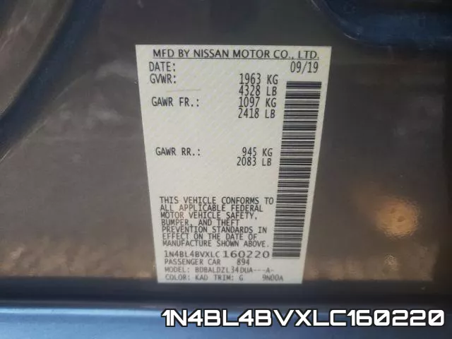 1N4BL4BVXLC160220 фото 2
