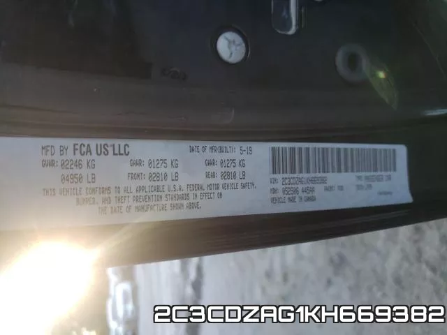 2C3CDZAG1KH669382 фото 2