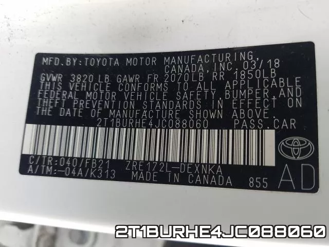 2T1BURHE4JC088060 фото 2